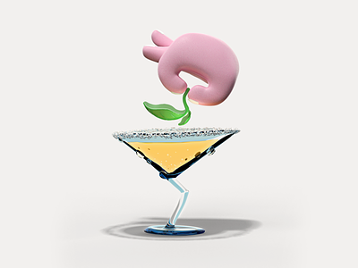 Minty Drinky 3d character design drink illustration