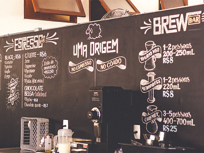 Uma Origem Café café calligraphy chalk chalklettering chemex coffee espresso handlettering lettering specialty coffee type typography