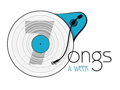 Logo 7 Songs a Week, turntable version analog logo music turntable type