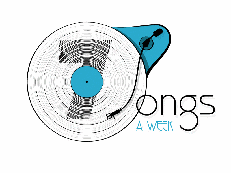Logo 7 Songs a Week, turntable animated version animated gif logo motion music turntable type