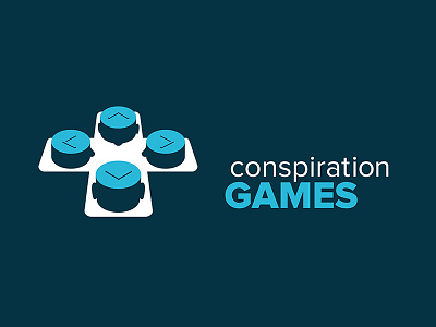 Logo for the community Conspiration Games arrow button cross game gamepad joypad logo