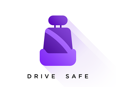 Drive Safe car car seat drive safe flat illustration purple safety safety belt seat