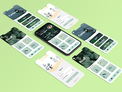 IOT Smart Garden app design illustration smarthome smartphone ui ux
