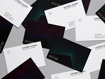 Spectra branding business card creative design identity minimal spectrum type typography