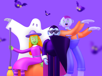 Halloween 3d design illustration