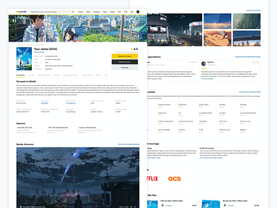 Refonte Allocine Movie page clean desktop interface mockup ui user experience user interface ux