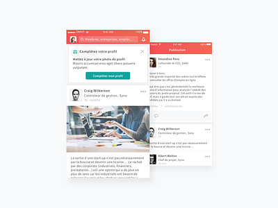 Newsfeed App app design ios mobile newsfeed social network ui user interface ux viadeo