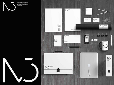 M3 architecture branding buro design firm graphic design logo logo design logotype number sign