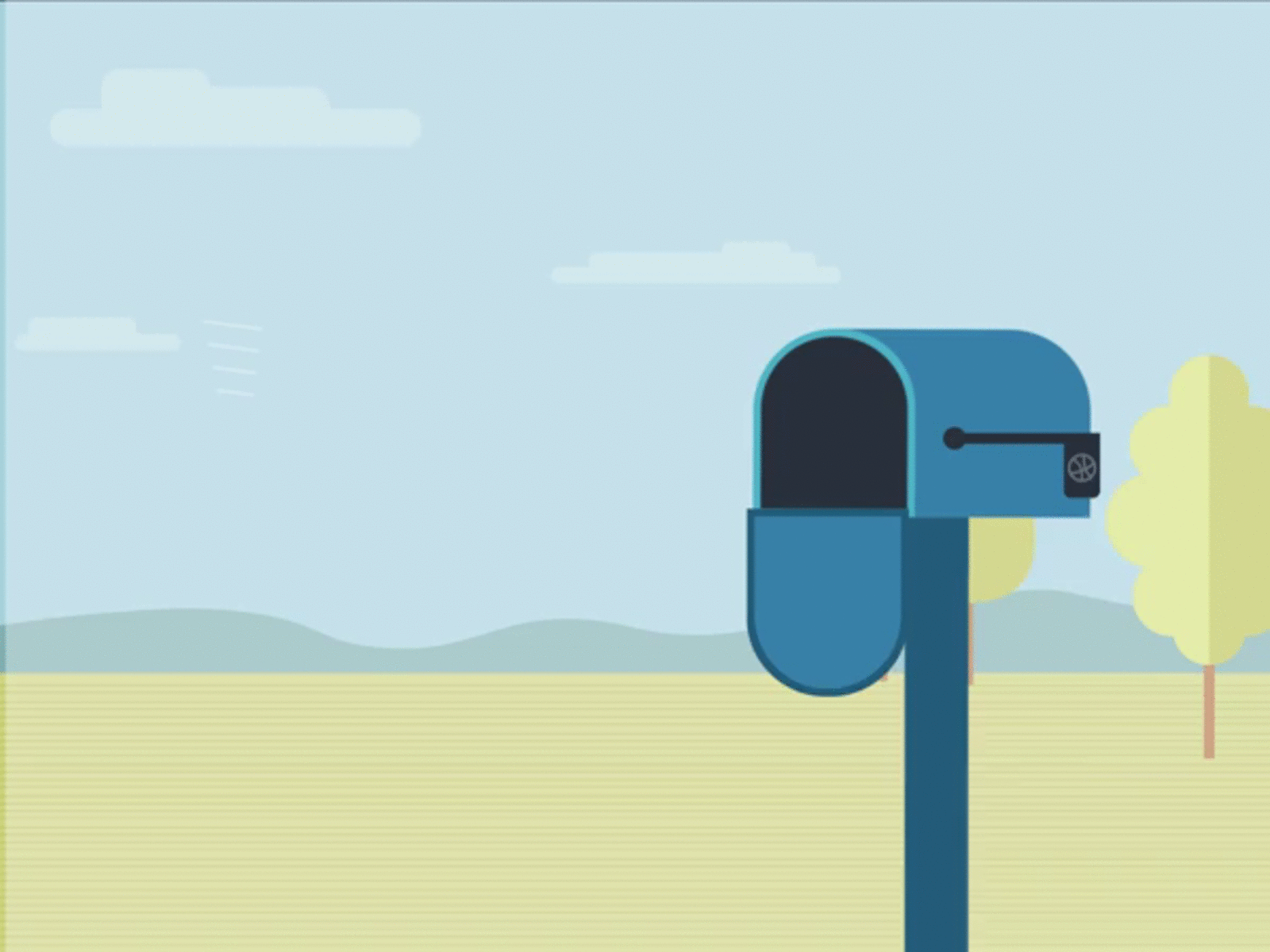 Dribbble Invite animation design drawing dribbbleinvite flyingmail graphic design illustrations mailbox