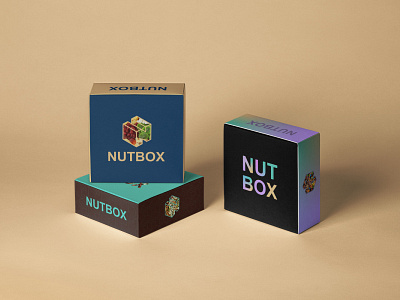 Nutbox boxes boxes branding clean design flat identity minimal nuts packaging products type