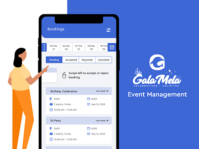 Event Management adobe xd design events illustration mobile app mobile ui ui vendor