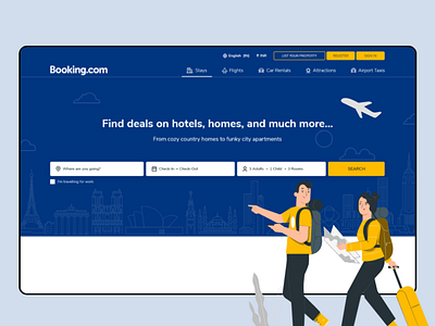 Redesign Booking.com adobe xd design hotel booking redesign concept travelling ui website design
