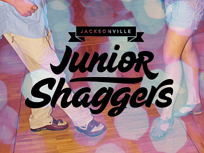 Logo for Jacksonville Junior Shaggers club dance feet floor identity jacksonville logo shag