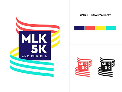 MLK 5K and Fun Run Identity branding identity logo mlk day patriotic race running