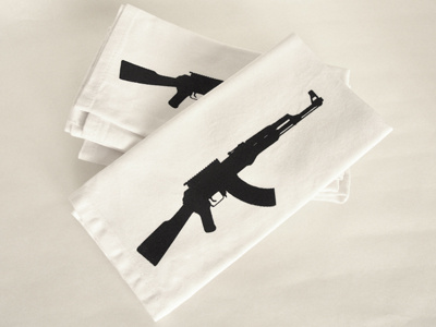 Gun Napkins graphic design gun guns napkins screen printing screenprinting silhouette