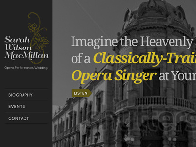 Sarah MacMillan, Opera Singer classical interactive design music opera singer ui ux web design website