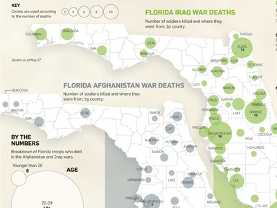 Florida soldier deaths design illustration infographic