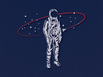 GodSpeed 2d astronaut design flat illustration logo