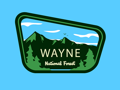 Wayne 2d badge color forest illustrator nature park vector