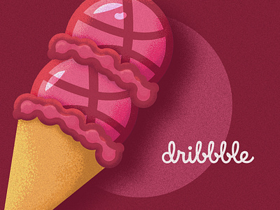 Two Dribbble Invites 🍨 brushes dribbble dribbble invitation dribbble invite giveaway dribbble invites graphic design ice cream ice cream cone illustration illustrator layout magenta photoshop pink sweet tooth sweets texture texture brushes transparency vector