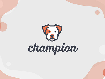 Champion Pet Insurance brand champion dog dribbble flat design graphic design icon illustration illustrator insurance logo logo design orange parks and rec pets photoshop pitbull rounded typography vector