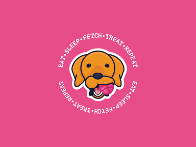 Dribbble Dog ball design dog dribbble flat design golden retriever graphic design icon illustration illustrator layout logo sticker typography vector