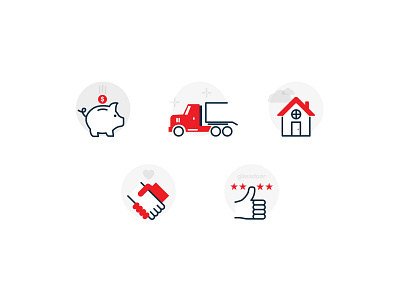 Icon Set brand branding design dribbble flat design graphic design hands house icon icons illustration illustrator layout line icons line illustration marketing money pig truck vector