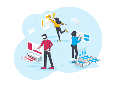 Web Header Illustration brand branding bubble cmyk design distribution dribbble flat design graphic design icon illustration illustrator layout line icons line illustration marketing printing shape vector web