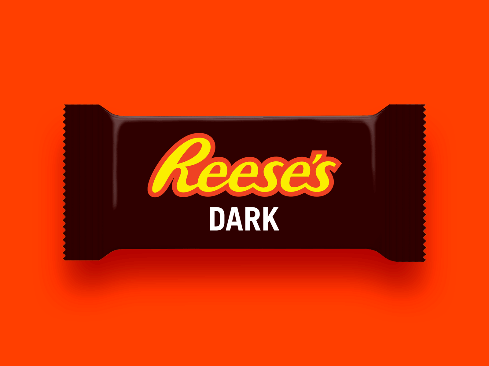 Reese's Dark Wrapper animated brand branding candy chocolate dribbble dribbbleweeklywarmup flat design gif graphic design layout orange peanut butter sweets typography vector weekly warm up