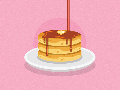 National Pancake Day 🥞 breakfast butter cake dribbble flat design graphic design illustration illustrator nationalpancakeday pancake pancakeday pancakes pink plate sugar sweets syrup vector