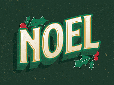 Noel Christmas Card card dribbble gold graphic design grunge illustration illustrator layout offset print texture typeface typography vector vintage