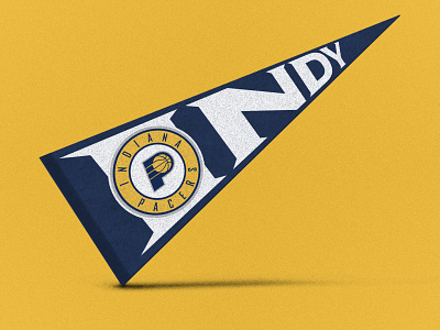 INDY Pennant blue and gold branding dribbble felt flat design graphic design gritty illustration layout logo pennant photoshop texture typography vector weeklywarmup