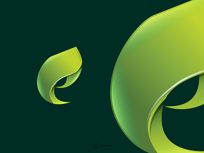 "E" Mark Gradient Version branding design e letter e logo e mark e symbol energy european flat green icon identity leaf lettering logo mark minimal symbol type typography