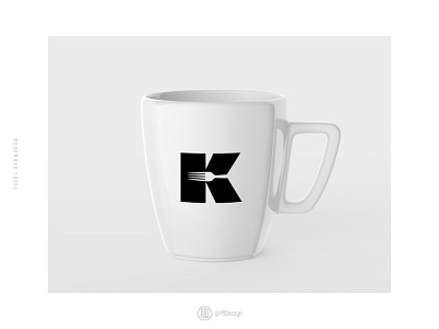 Kitchen Stuff "K" Mark Mug branding design flat fork icon identity k k logo lettering logo mark minimal mug mug mockup symbol type typography