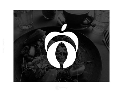 The Power Kitchen Symbol apple branding design flat fork icon identity kitchen logo mark minimal nutritionist oranges spoon symbol trainer