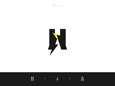 High Amp a letter branding design flash flat h letter high amp icon identity lettering logo mark minimal power solutions symbol typography vector volt voltage