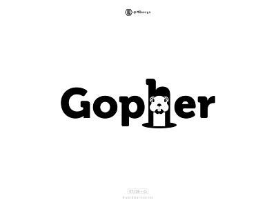 Gopher - Wordmark Series (07/26) animal branding design flat g gopher identity lettering logo mark minimal symbol type typography vector wordmark wordmark logo wordmark series