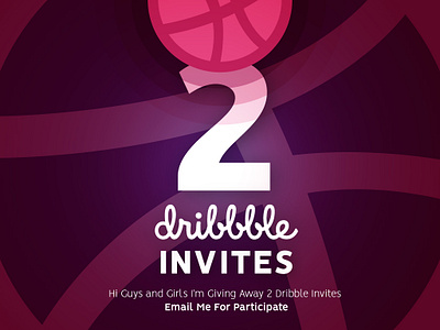 2 Dribbble Invites Giveaway 2 invites design dribbble dribbble invite flat giveway illustration lettering logo minimal typography