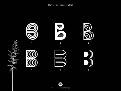 Letter B Explorations - (2/26) branding design flat identity letter b lettering lettermark lettermarkexploration logo mark minimal symbol typography