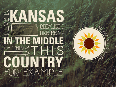 In the Middle ad astra kansas middle of the map sunflower