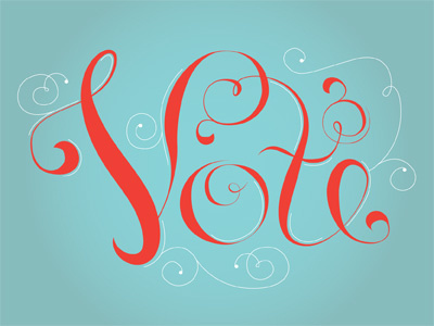 Vote Typography flourish red type typography vote