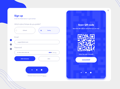 Sign up page blue dailyui design graphic design sign up ui