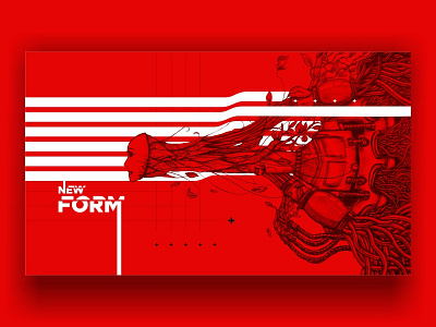 Newform Poster abstract form illustrations new poster red