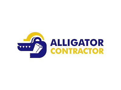 Alligator Contractor alligator contractor graphic design logo logo design logo designer logomark negative space