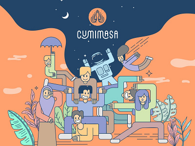 Illustration and Logo for Cumimasa background brand branding fun graphic design hype illustration logo organic outline