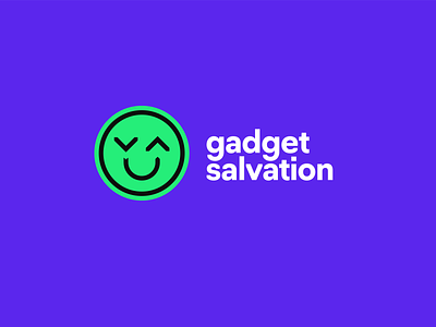 Gadget Salvation Logo brand branding cute emoji icon identity illustration logo logomark smile smiley technology