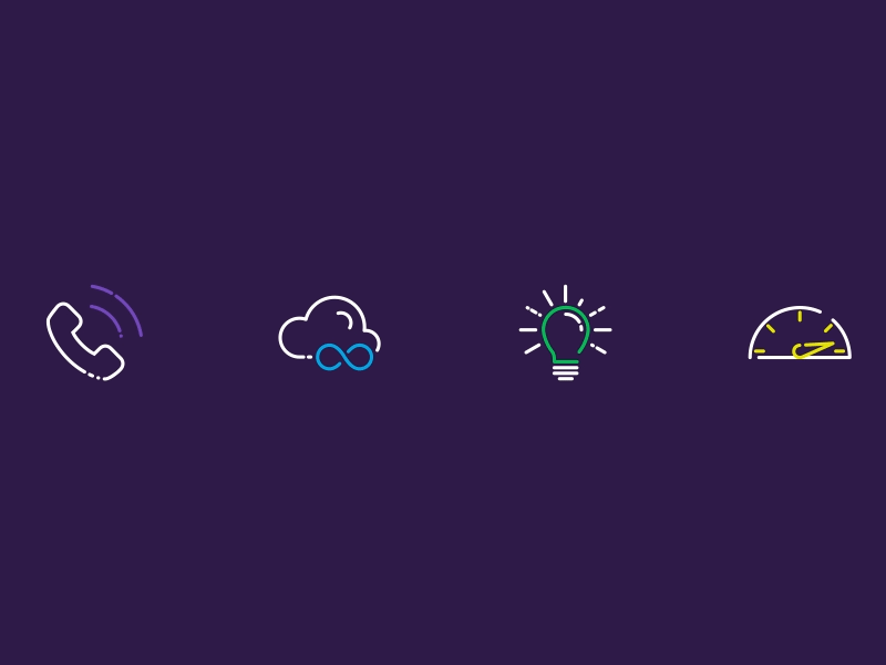 Technology Icons animation cloud icon identity lightbulb phone technology