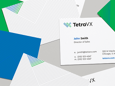 TetraVX Identity brand branding business card identity line logo logomark pattern technology
