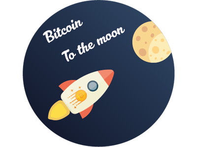 Bitcoin To The Moon bitcoin crytpo moon rocket sticker