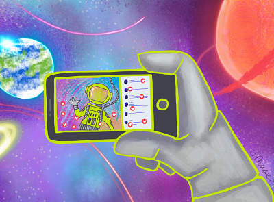 Fb Live Astronaut Doodle astronaut galaxy illustration procreate app